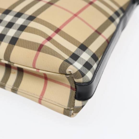 BURBERRY Nova Check Shoulder Bag PVC Beige Auth 88400 - Picture 16 of 16